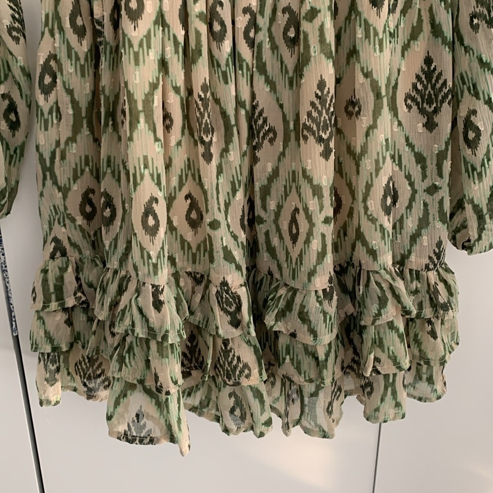 Zara Green Printed Dress Size XS - Picture 4 of 7